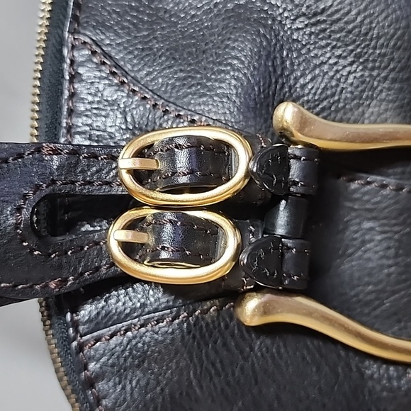 Juicy Couture large black leather bowling bag with gold hardwear - Picture 3 of 8